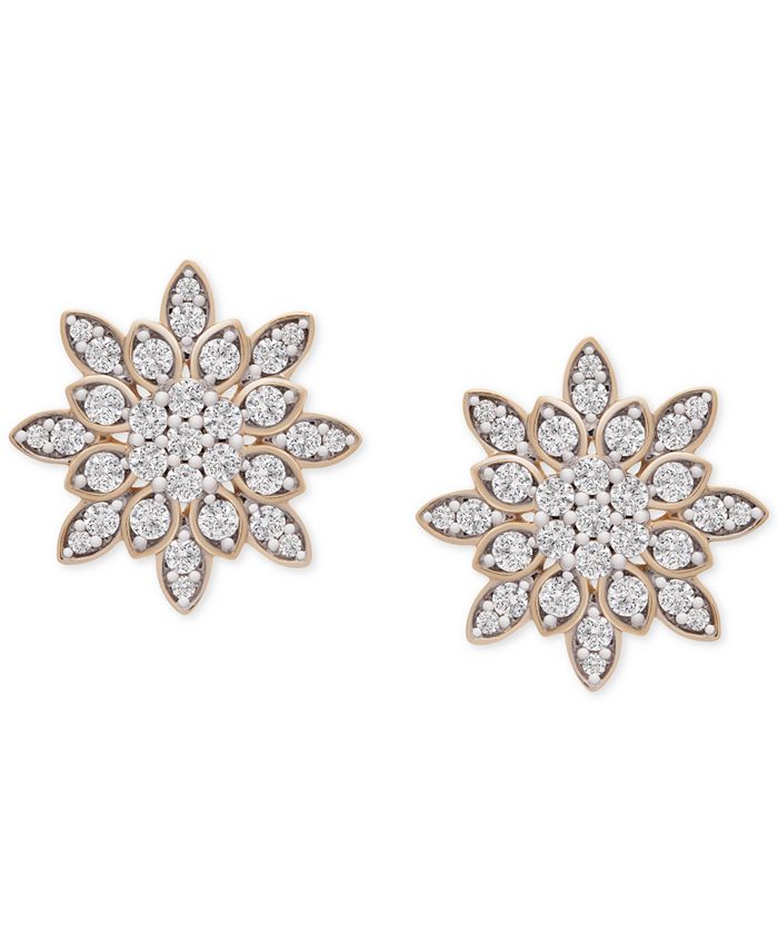 Wrapped in Love - Diamond Snowflake Stud Earrings (1/2 ct. t.w.) in 14k Gold
