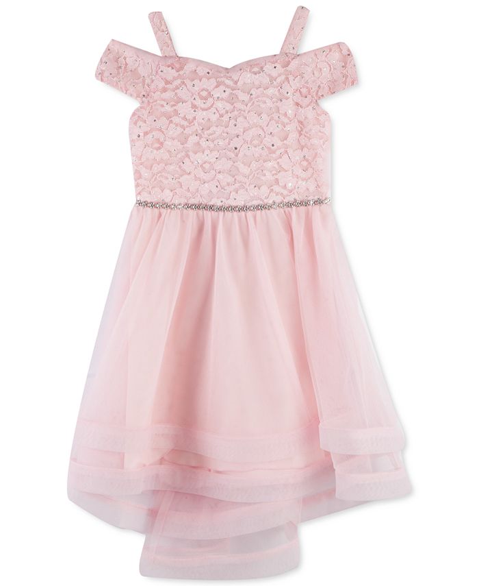 Macy's pink discount lace dress