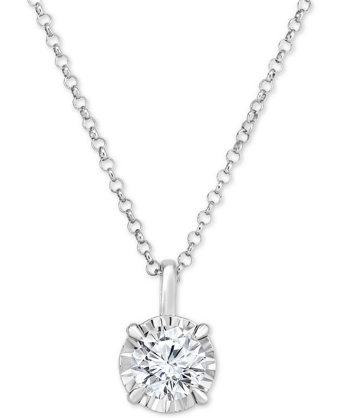 Macy's diamond shop solitaire necklace