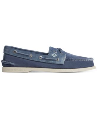 sperry blue canvas boat shoe