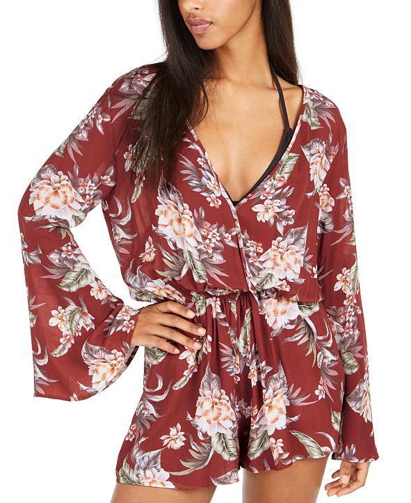 Bar III Printed Romper Swim Cover-Up, Created for Macy's ...