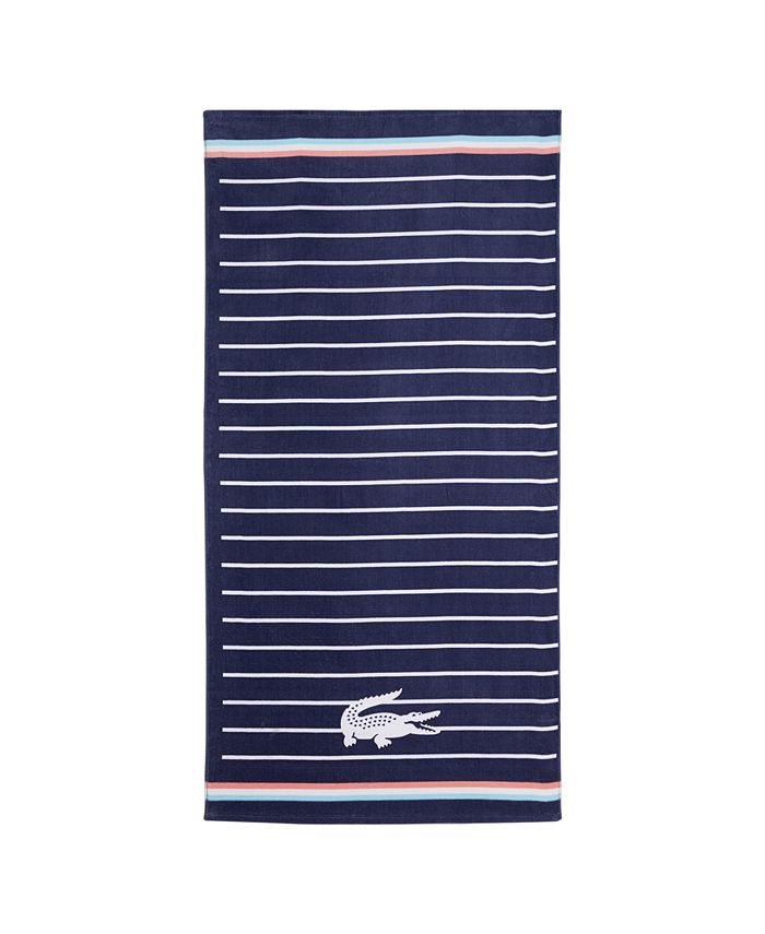 Lacoste Navy Sunbeam Cotton 36" X 72" Beach Towel Macy's