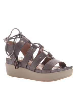 Nicole Women's Tris 2 Wedge Sandals Women's Shoes In Pewter