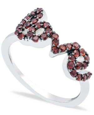 image of Garnet (1 ct. t.w.) -Love- Ring in Sterling Silver