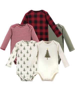 Touched By Nature Baby Boy and Girl Organic Long Sleeve Bodysuit 5 Pack