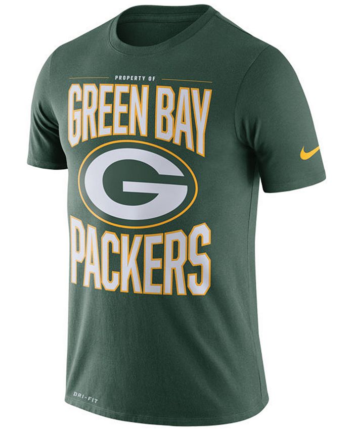 Nike Men's Green Bay Packers Dri-FIT Cotton Property of T-Shirt - Macy's