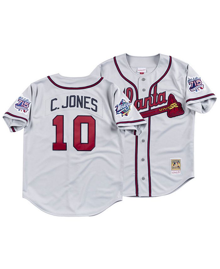 Men's Atlanta Braves Chipper Jones Mitchell & Ness White Authentic Jersey