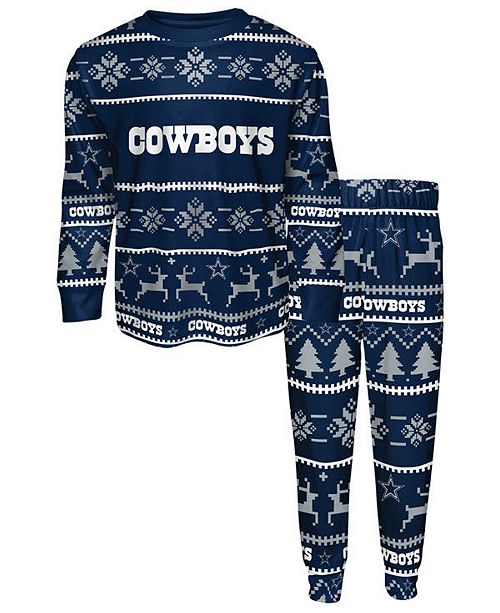 Outerstuff Big Boys Dallas Cowboys Wordmark Holiday Pajama Set