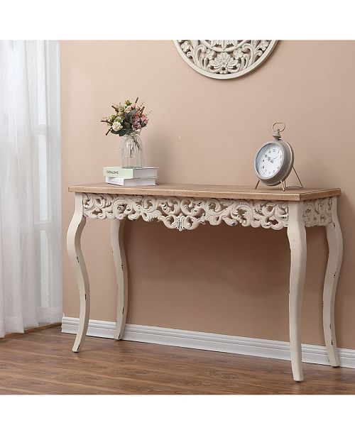 Luxen Home Wood Victorian Console And Entry Table & Reviews Furniture Macy's
