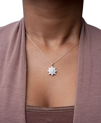 Wrapped in Love - Diamond Cluster 20" Pendant Necklace (1/2 ct. t.w.) in 14k Gold