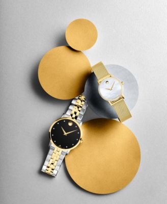 Men's Swiss Museum Classic Diamond-Accent Two-Tone PVD Stainless Steel Bracelet Watch 40mm