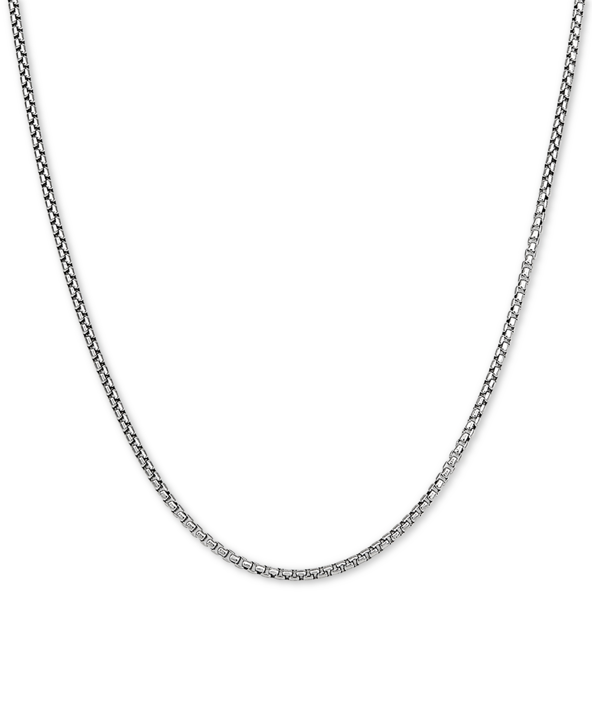 Rounded Box Link 18" Chain Necklace in Sterling Silver or 18k Gold-Plated Over Sterling Silver - Gold Over Silver