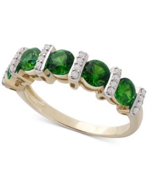 image of Sapphire (1-3/8 ct. t.w.) & Diamond (1/8 ct. t.w.) Ring in 14k White Gold (Also in Emerald & Certified Ruby)