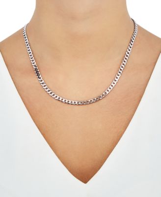Flat Curb Link 22" Chain Necklace (5mm) in 18k Gold-Plated Sterling Silver or Sterling Silver
