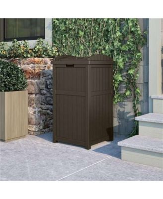 Trash Hideaway Outdoor Patio 33 Gallon Garbage Waste Trash Can Bin