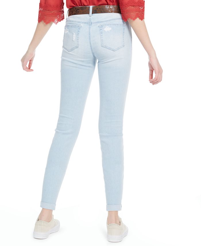 Dollhouse Juniors' Belted Distressed Cuffed Jeans Macy's
