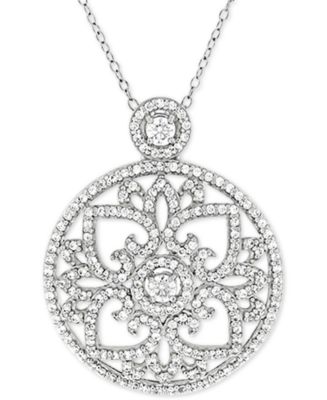 Cubic Zirconia Antique-Look Medallion 18