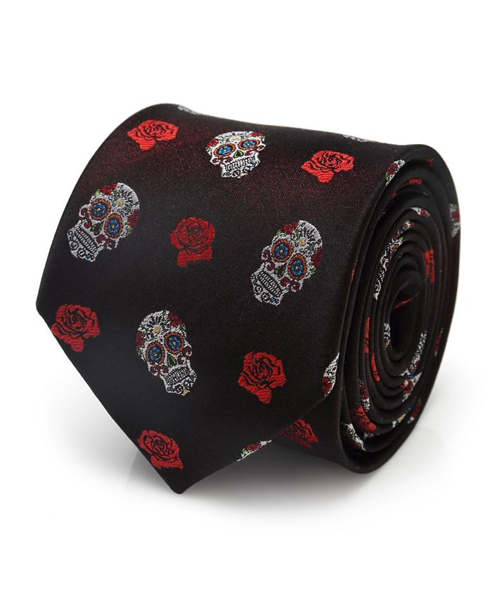 Sugar Skull Repeat Pink Ties Day of the Dead Tie Men's Halloween Ties 