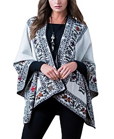 Women's Embroidered Alpaca Reversible Kimono