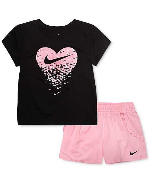 Nike Little Girls 2 Pc T Shirt French Terry Shorts Set Reviews