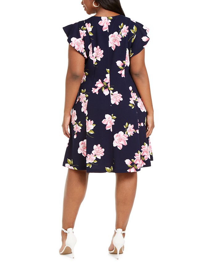 Jessica Howard Plus Size Floral-Print Fit & Flare Dress - Macy's