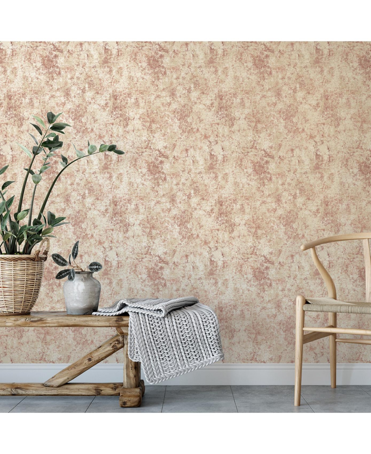 Tempaper Distressed Gold Leaf Self-adhesive Wallpaper In Rose | ModeSens