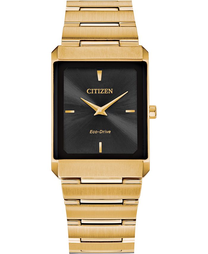 Citizen - Unisex Stiletto Gold-Tone Stainless Steel Bracelet Watch 28x38mm
