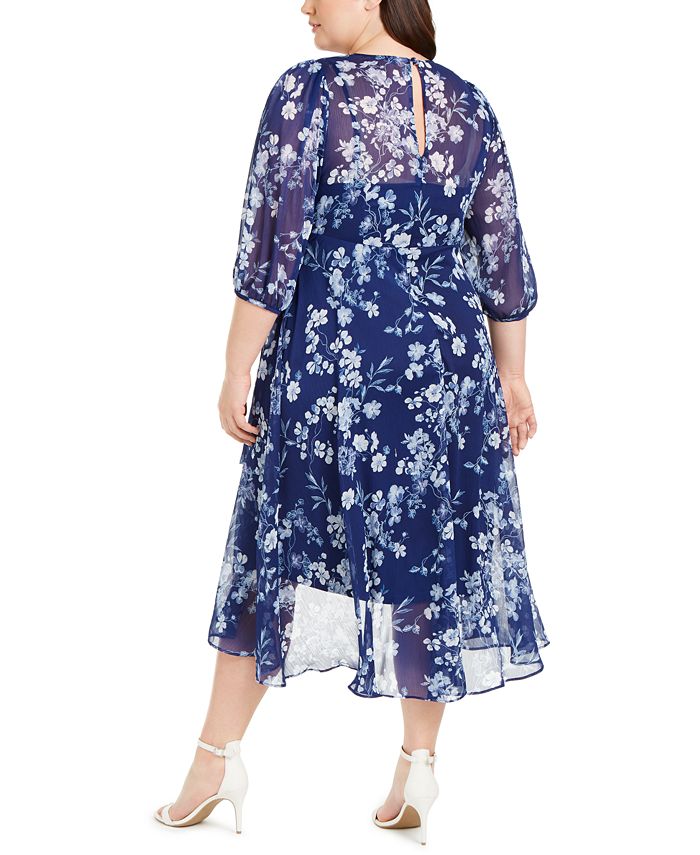 Calvin Klein Plus Size Floral-Print Maxi Dress & Reviews - Dresses ...