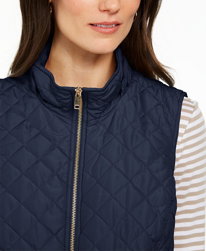 Charter Club Woven Hooded Quilted Vest, Created for Macy's Macy's