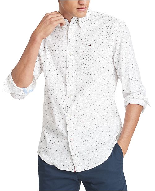 Tommy Hilfiger Men S Letter Print Stretch Shirt Reviews Casual