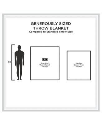 Faux-Rabbit Reversible Oversized Throw, 60" x 70"