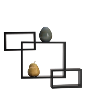 Melannco Home Decor, Espresso Overlapping Cube Wall Shelves