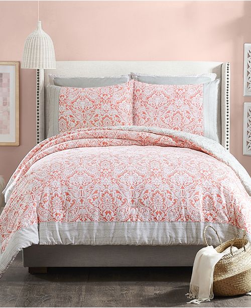 coral comforter set queen