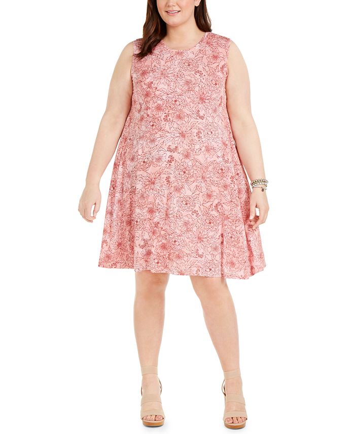 Style & Co Plus Size Printed Swing Dress, Created for Macy's - Macy's