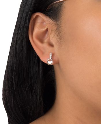 Giani Bernini - Fine Crystal with Cubic Zirconia Bar Drop Earring in Sterling Silver (Available in Clear, Blue, Light Blue and Red)