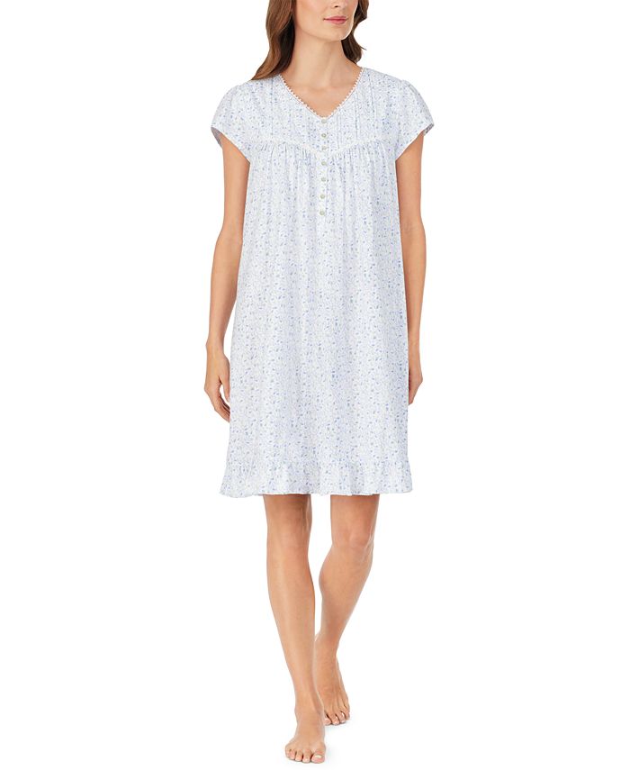 Eileen West Cotton LaceTrim FloralPrint Nightgown Macy's