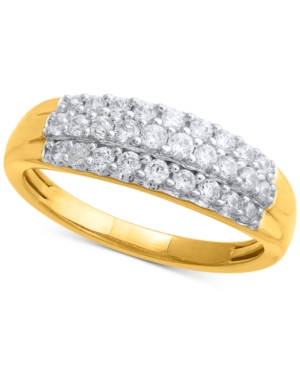 image of Diamond Three-Row Cluster Ring (1/2 ct. t.w.) in 14k Gold
