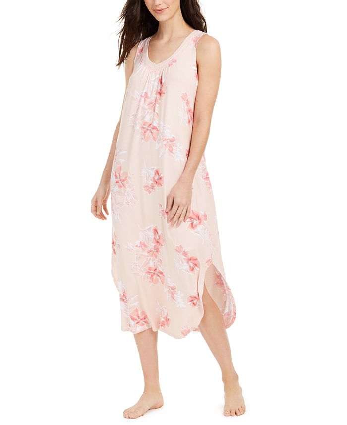 Charter Club Floral Print Sleeveless Long Nightgown Created for