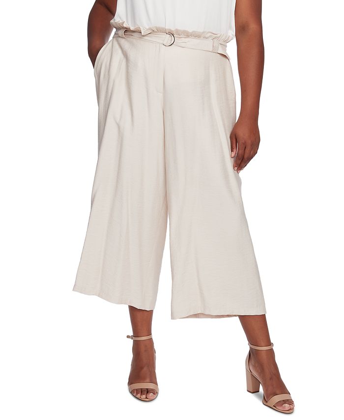 CeCe Plus Size Belted Cropped Pants - Macy's