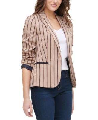 Tommy Hilfiger Striped Elbow Patch Blazer