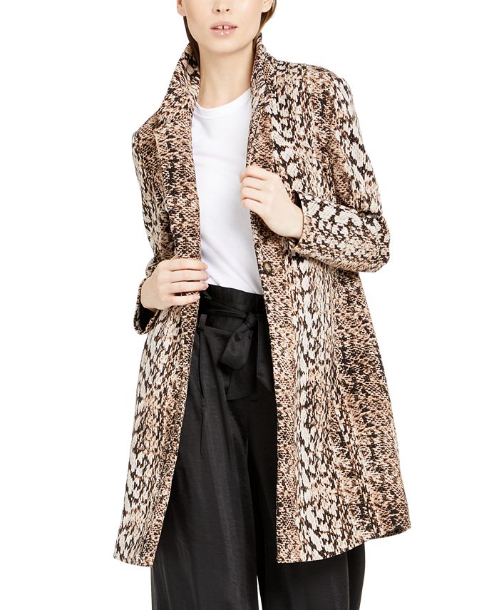 INC International Concepts INC SnakeEmbossed Scuba Cocoon Coat, Created for Macy's Macy's