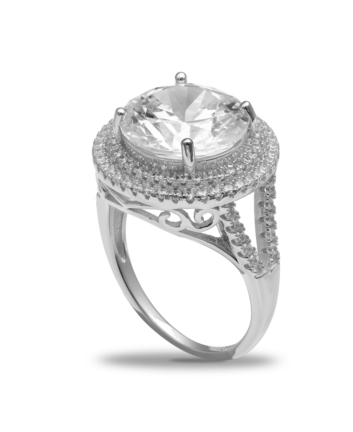 Cubic Zirconia Double Pave Row Ring (7-1/2 ct. t.w.) - Sterling Silver