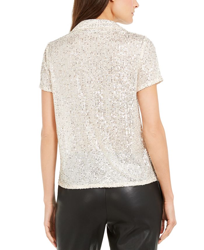 INC International Concepts INC Petite Sequined Utility Shirt, Created ...