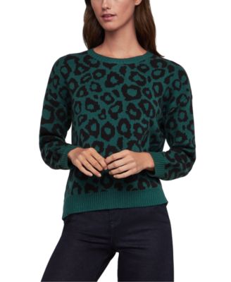 BCBGMAXAZRIA Womens Leopard Print Sweater