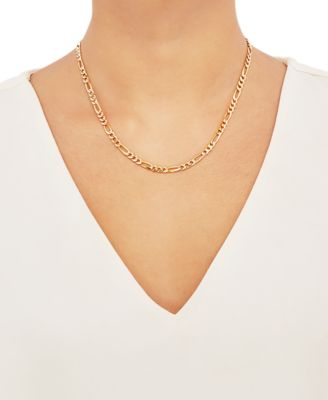 Figaro Link Chain 18 Necklace (4-1/3mm) in 18k Gold-Plated Sterling Silver