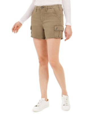 brown denim shorts
