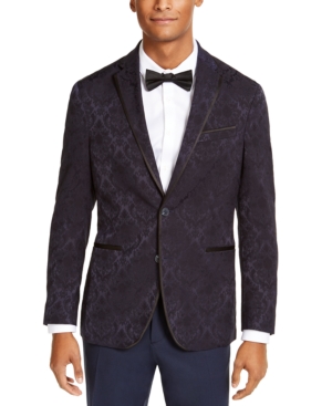 Kenneth Cole Reaction Men's Slim-Fit Navy Jacquard Evening Jacket Created for Macy's