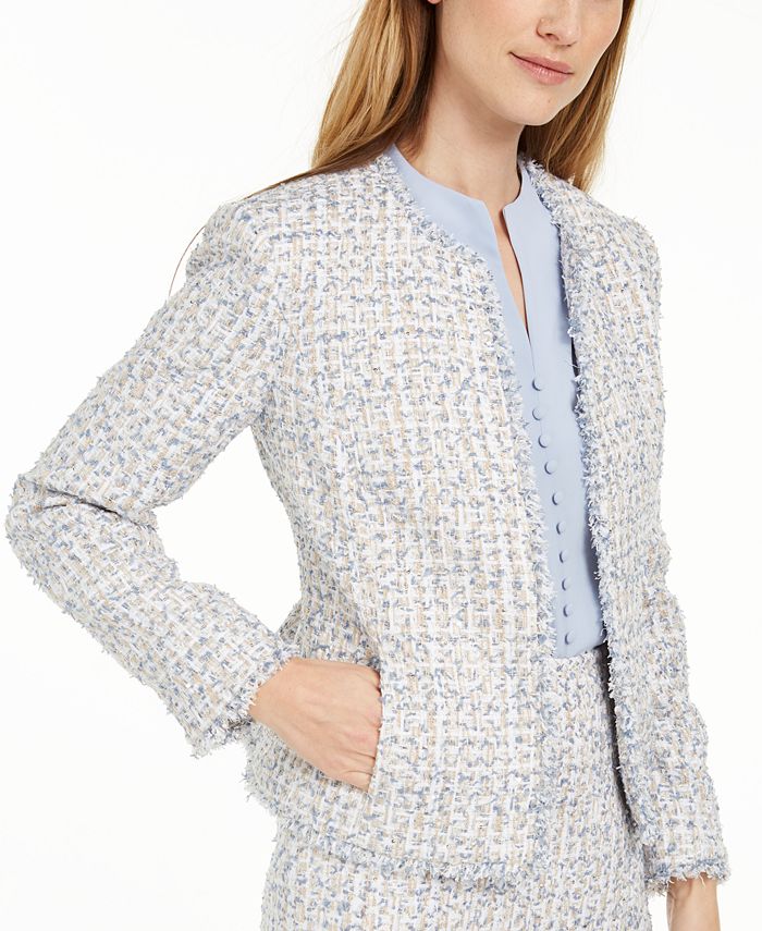 Calvin Klein OpenFront Tweed Jacket Macy's