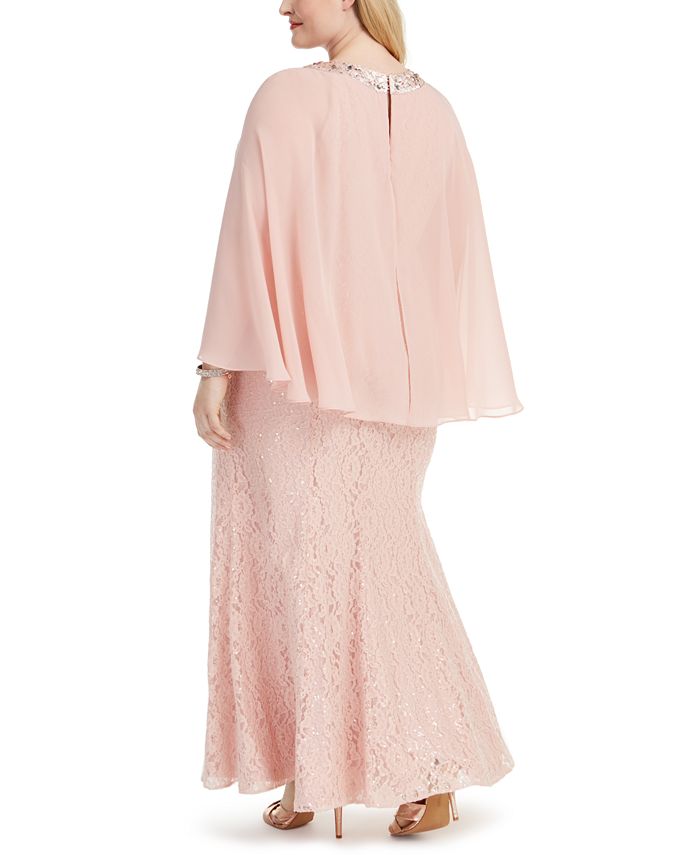 plus size capelet gown