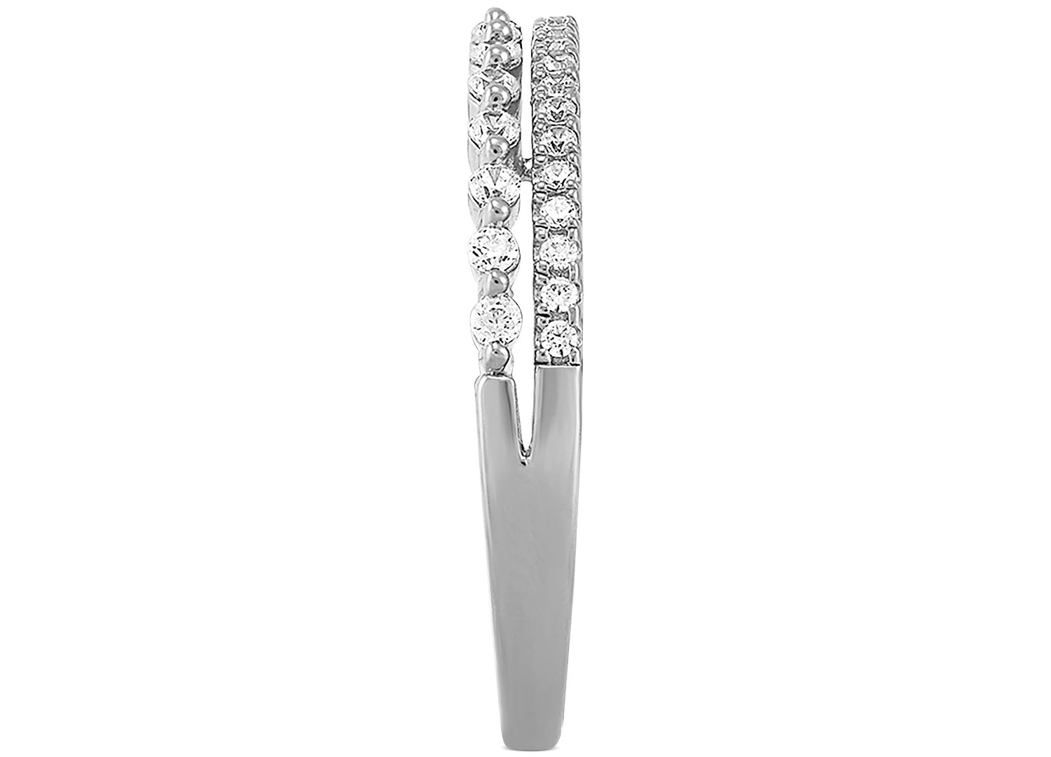 Diamond Split Shank Band (1/4 ct. t.w.) in 14k White Gold